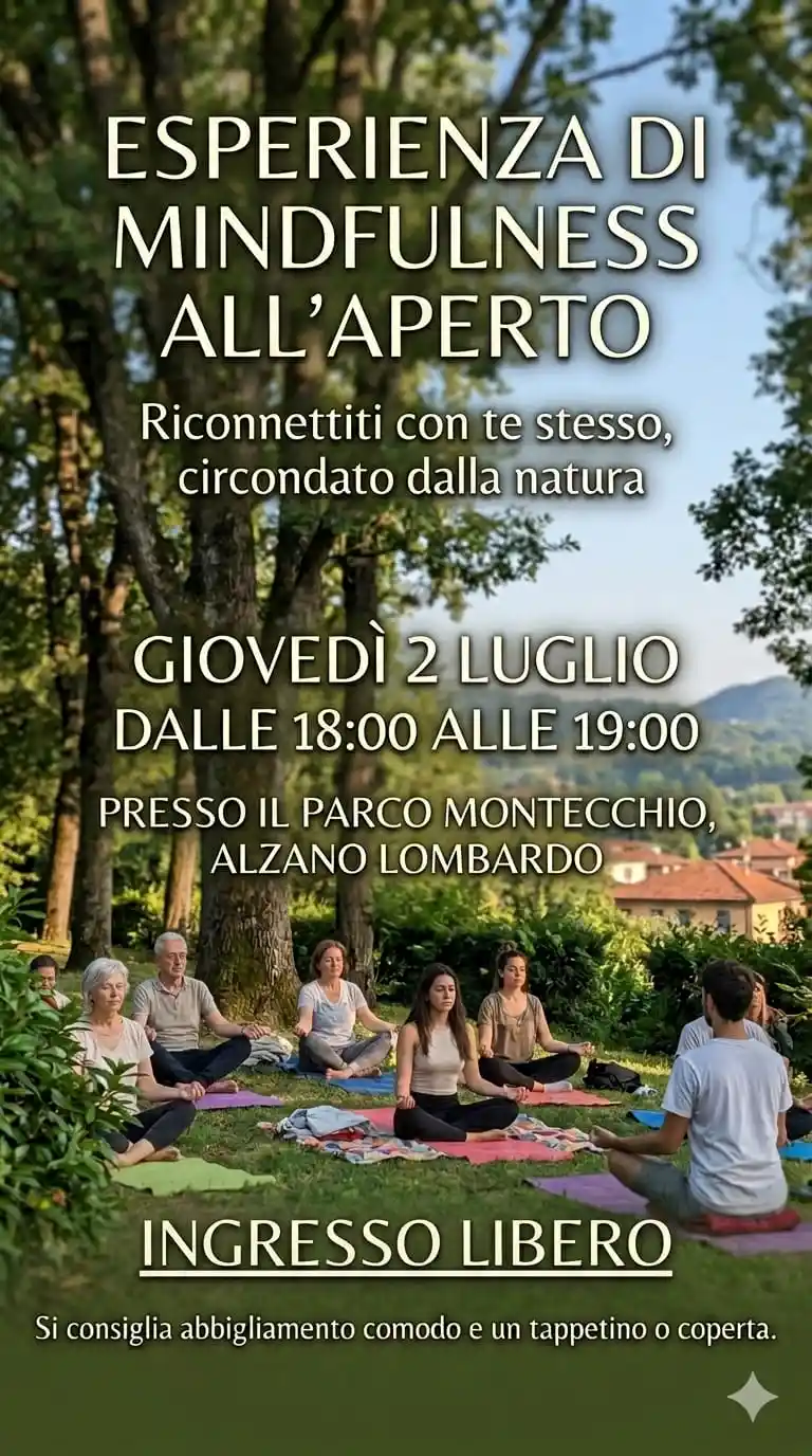 Esperienza di mindfulness all'aperto al Parco Montecchio di Alzano Lombardo - Il Canto della Terra ASD