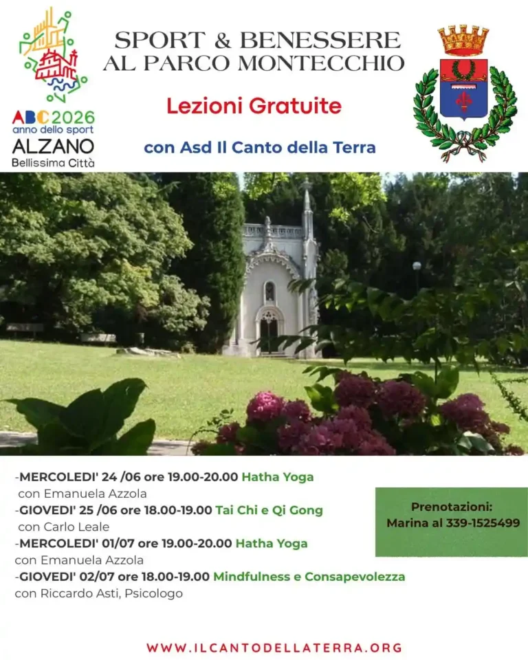 Hatha Yoga d'estate lezioni gratuite ad Alzano Lombardo - Il Canto della Terra ASD Via Ripa 64